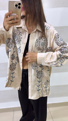 Camicia Cindra Satin con Ricami e Paillettes