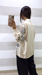 Camicia Cindra Satin con Ricami e Paillettes