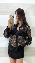 Camicia Claribel Trasparente con Paillettes Luxury