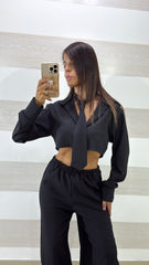 Camicia Crop Emilee con Cravatta