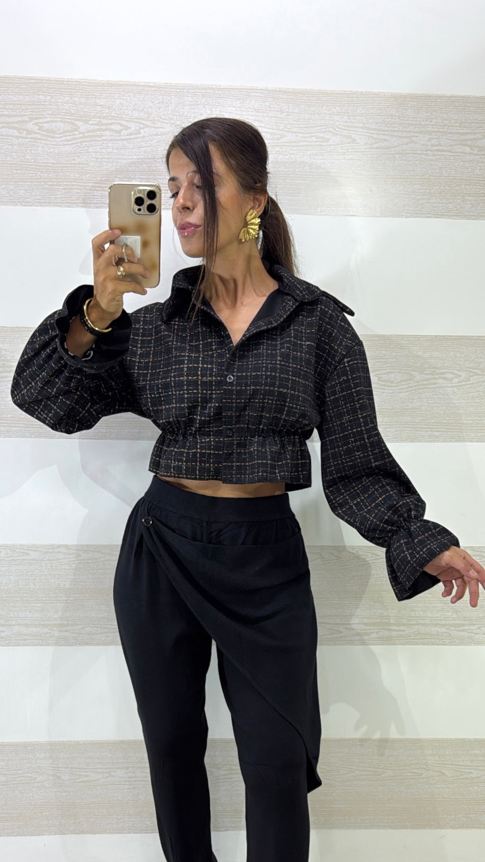 Camicia Crop Georgia con Balza