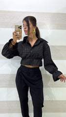 Camicia Crop Georgia con Balza