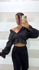 Camicia Crop Georgia con Balza