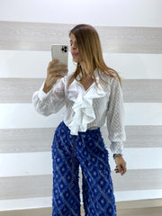 Camicia Dalila1 Semitrasparente con Ruches