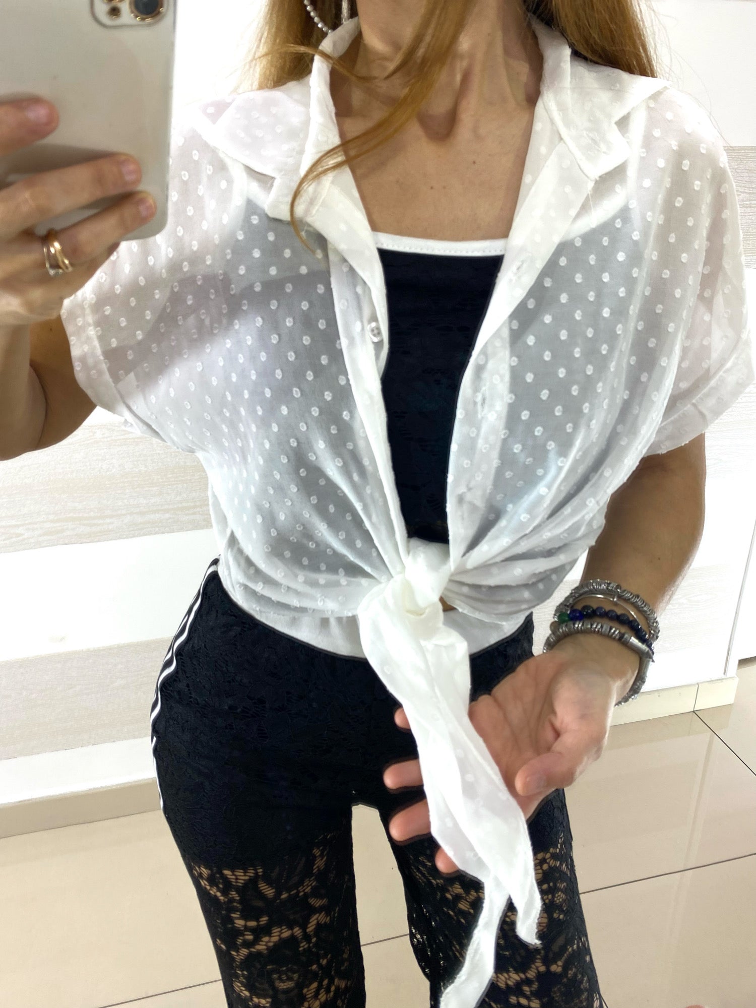 Camicia Dalila Semitrasparente Mezze Maniche