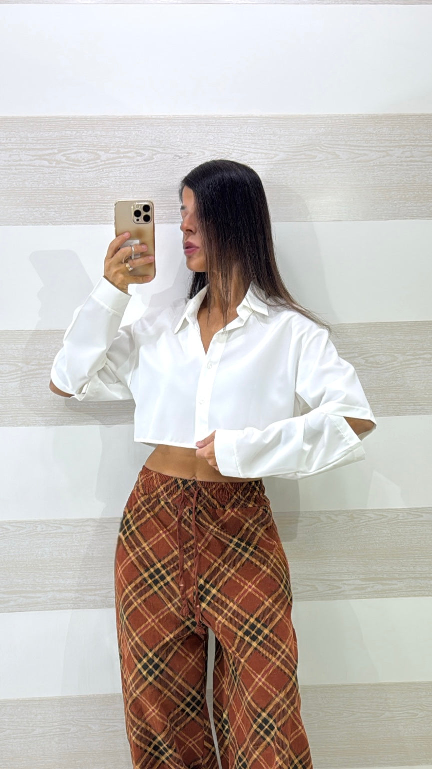 Camicia Janella Crop con Maniche Removibili