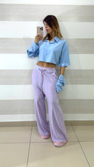 Camicia Lisann Crop con Maniche Removibili