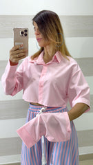 Camicia Lisann Crop con Maniche Removibili