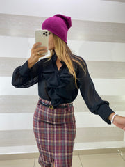 Camicia Marla Semitrasparente con Ruches