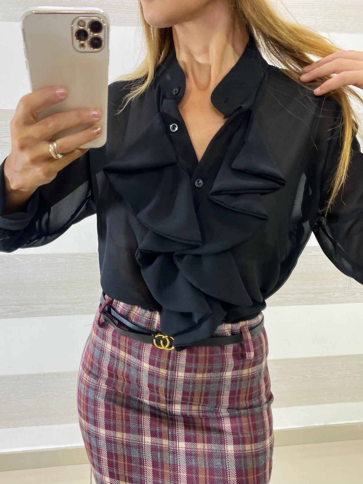 Camicia Marla Semitrasparente con Ruches