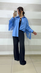 Camicia Reanna a Righe con Frange