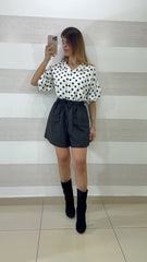 Camicia Trixie a Pois Maniche a Sbuffo