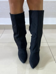 Camperos Amber Eco Camoscio Nero con Risvolto