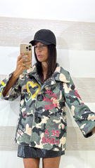 Cappottino Jade Militare Svasato Maniche a Campana