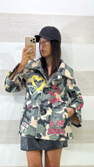 Cappottino Jade Militare Svasato Maniche a Campana