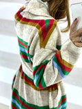 Cardigan Judie Caldo con Righe e Frange