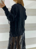 Cardigan Linda Maglina con Ruches Pizzo e Strass