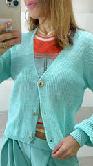 Cardigan Lorry in Filo Scollo a V