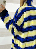 Cardigan Mirabelle Lungo con Frange Giallo Blu Beige Nero