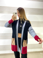 Cardigan Tanisha Multicolor con Tasche