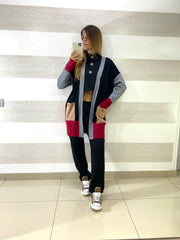 Cardigan Tanisha Multicolor con Tasche
