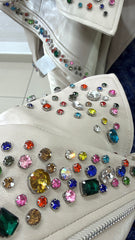 Chiodo Cyrilla Eco Pelle con Strass e Pietre Colorate