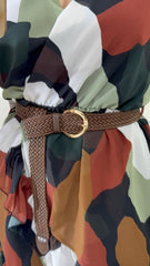 Cintura Amabel Intrecciata Elastica Marrone