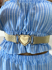 Cintura Heart Elastica Lurex Oro Fibbia Cuore