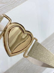Cintura Heart Elastica Lurex Oro Fibbia Cuore