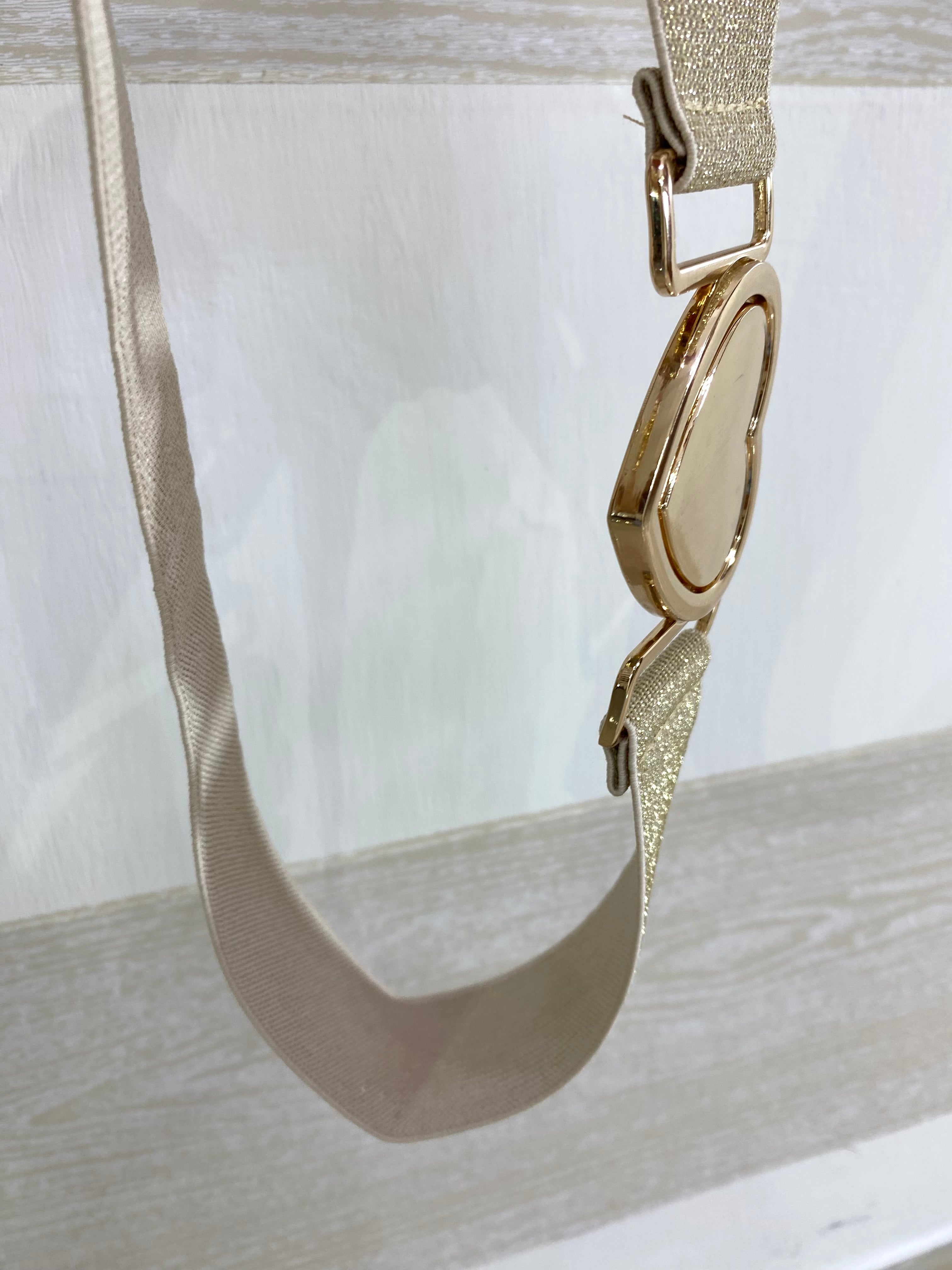 Cintura Heart Elastica Lurex Oro Fibbia Cuore