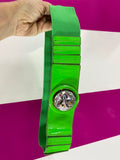Cintura Marica Elastica Verde con Maxi Strass
