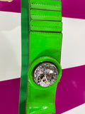 Cintura Marica Elastica Verde con Maxi Strass