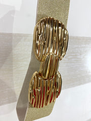 Cintura Naomi Elastica Lurex Oro Maxi Doppia Fibbia