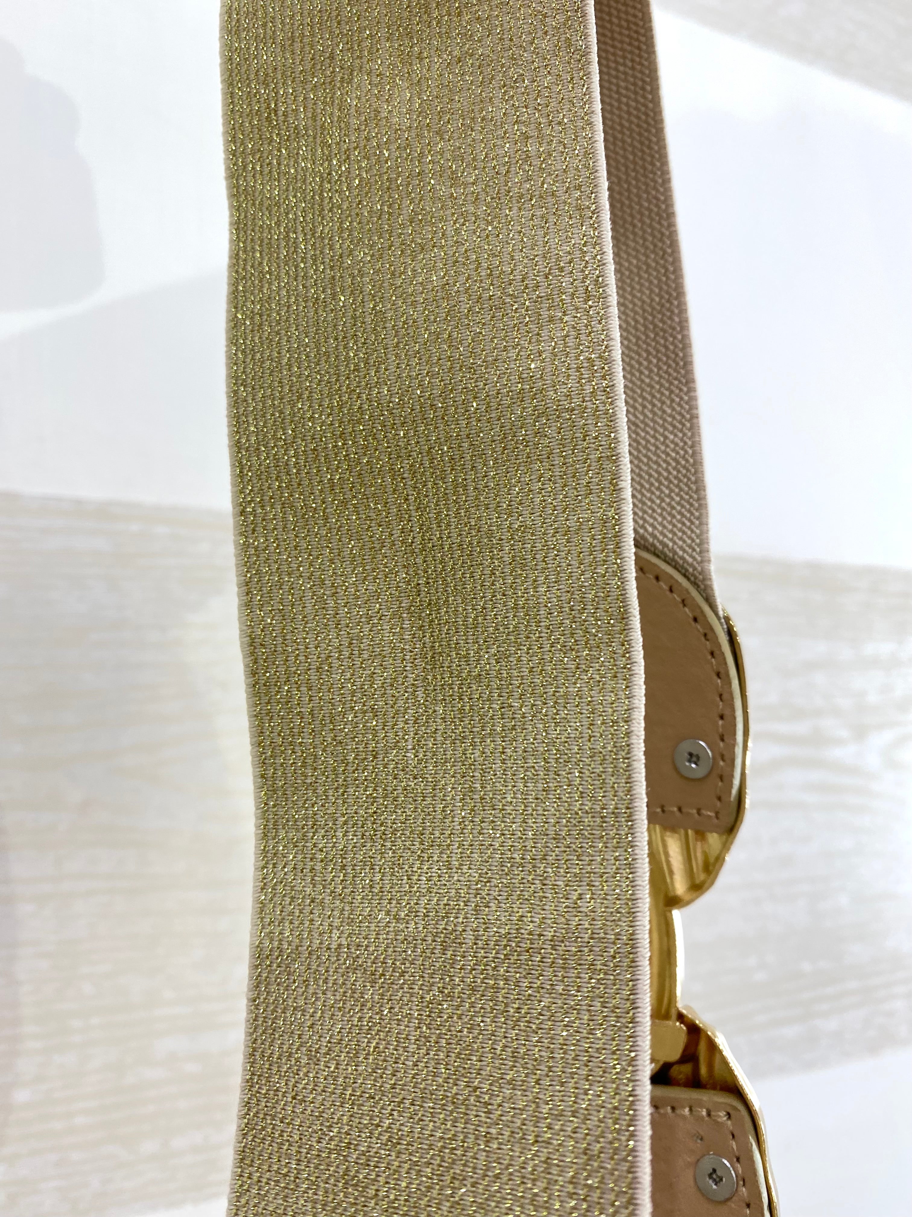 Cintura Naomi Elastica Lurex Oro Maxi Doppia Fibbia