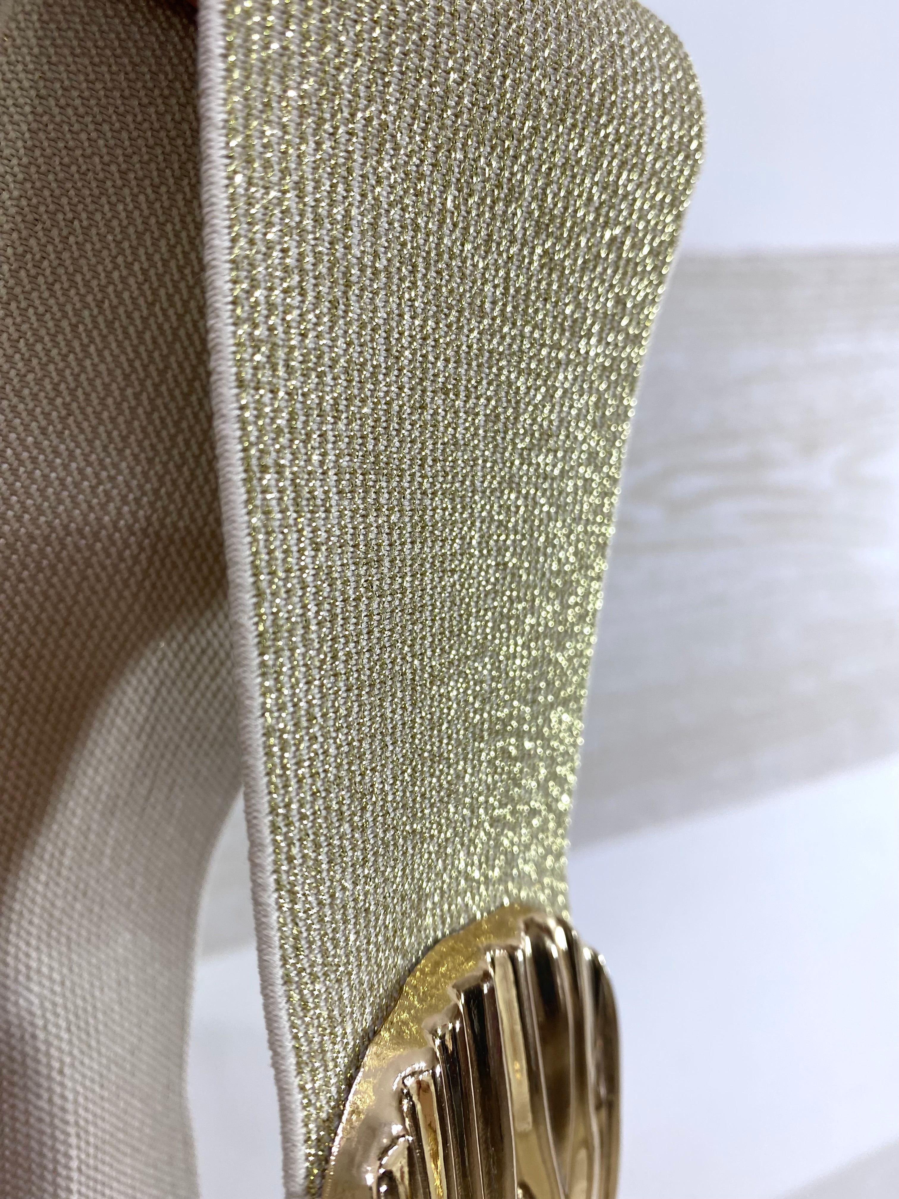 Cintura Naomi Elastica Lurex Oro Maxi Doppia Fibbia