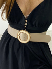 Cintura Nunzy Elastica con Maxi Fibbia Perlata e Oro