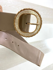 Cintura Nunzy Elastica con Maxi Fibbia Perlata e Oro