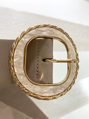 Cintura Nunzy Elastica con Maxi Fibbia Perlata e Oro