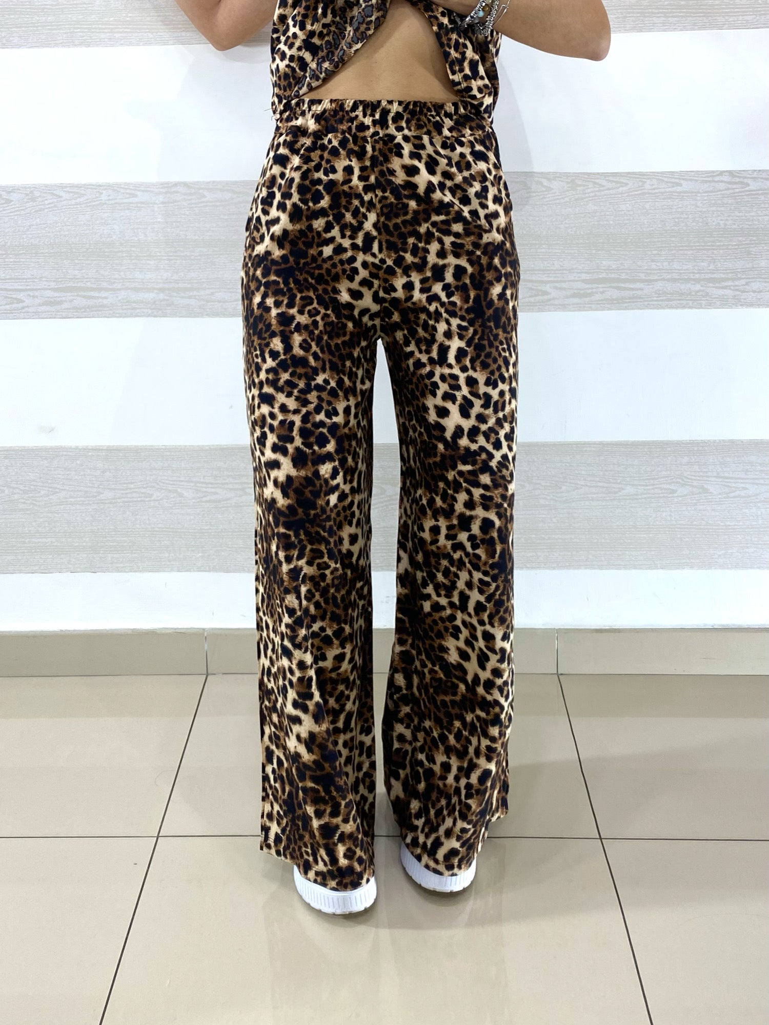 Completo Kate PantaPalazzo e Top Canotta Animalier