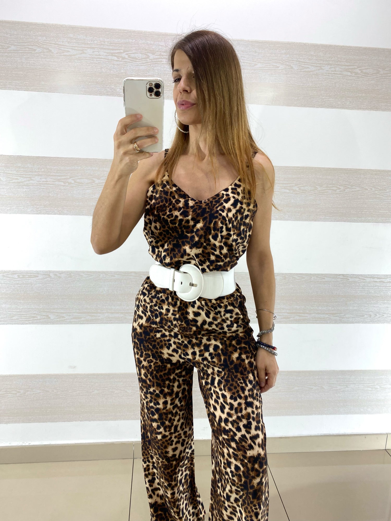 Completo Kate PantaPalazzo e Top Canotta Animalier