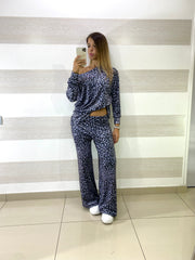 Coordinato Africa Vellutino Maculato PantaPalazzo e Maglia