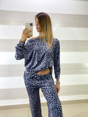 Coordinato Africa Vellutino Maculato PantaPalazzo e Maglia