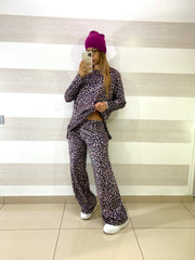 Coordinato Africa Vellutino Maculato PantaPalazzo e Maglia