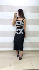 Coordinato Aletha Gonna e Top con Rombi Stilizzati