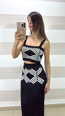 Coordinato Aletha Gonna e Top con Rombi Stilizzati