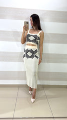 Coordinato Aletha Gonna e Top con Rombi Stilizzati