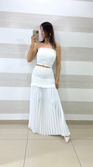 Coordinato Alissa Gonna Plissettata e Top con Ruches