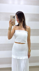Coordinato Alissa Gonna Plissettata e Top con Ruches