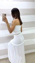 Coordinato Alissa Gonna Plissettata e Top con Ruches