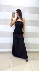 Coordinato Alissa Gonna Plissettata e Top con Ruches